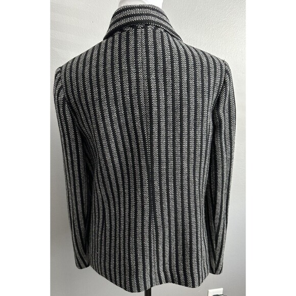 Jean Louis Scherrer Boutique Black White Dbl Breast Blazer Lined Jacket Sz 16 - Picture 3 of 5